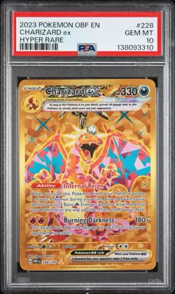 2023 POKEMON OBF EN-OBSIDIAN FLAMES HYPER RARE #228 CHARIZARD EX PSA 10 - Image 1