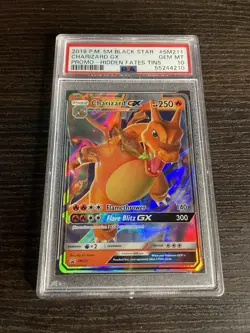 2019 POKEMON SM BLACK STAR PROMO HIDDEN FATES TINS #SM211 CHARIZARD GX PSA 10 - Image 1