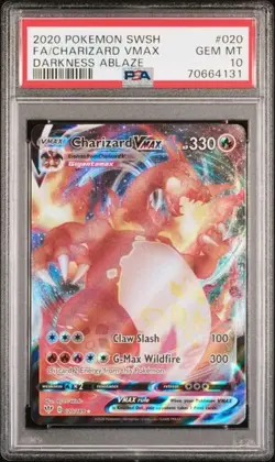 2020 Pokemon SWSH Darkness Ablaze Full Art #020 Charizard VMax PSA GEM MINT 10 - Image 1