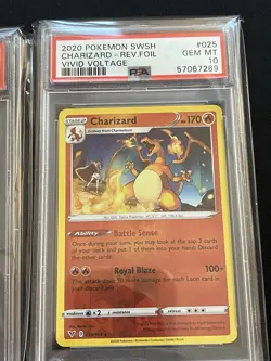 Pokemon 2020 Gem Mint Charizards Set Of 3! Vivid Voltage 025 Champions Path O50 - Image 4