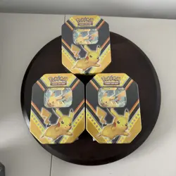Pokemon TCG V Powers Tin Pikachu (2020 4 Packs) 820650807794 - Image 1