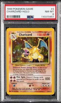 1999 POKEMON GAME #4 CHARIZARD-HOLO PSA 8 - Image 1