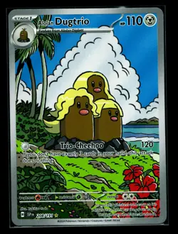 Pokemon TCG Surging Sparks Alolan Dugtrio 208/191 Illustration Rare NM - Image 1