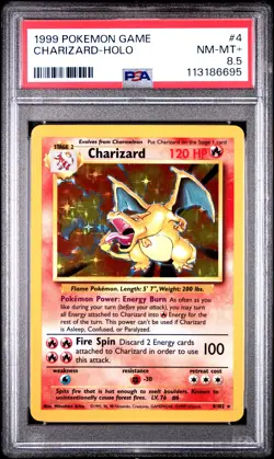 1999 POKEMON GAME #4 CHARIZARD-HOLO PSA 8.5 - Image 1