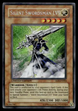 Yu-Gi-Oh TCG #EEN-ENSE4 Silent Swordsman LV5 ScR,Limited NM - Image 1