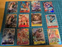 One Piece TCG Card Game Lot Of 12 Alt Arts Secs And SRS Japanese Collection - Image 1