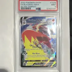 Pokemon Blaziken VMAX Full Art Holo 320 HP Silver Tempest TG15/TG30 PSA 9 Card - Image 1