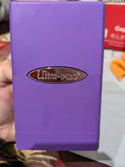 Ultra Pro Card Protection Satin Tower Deck Box , Purple, Dice Holder On Bottom - Image 1