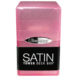Ultra PRO Glitter Pink Satin Tower Deck Box Compartment Storage Case Card Dice - Image 2