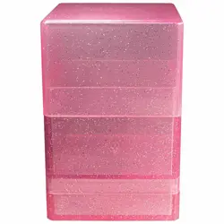 Ultra PRO Glitter Pink Satin Tower Deck Box Compartment Storage Case Card Dice - Image 4