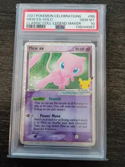 Pokemon Mew EX 25th Anniversary Celebration TCG Card 88/92 PSA 10 - Image 3