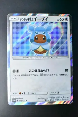 Poncho Wearing Eevee 143/SM-P Eevee Mega Campaign Promo 2017 Holo Pokemon Card - Image 2