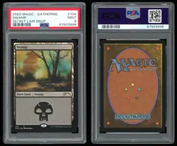 PSA 9 Swamp 104 (Bob Ross) - 2020 Magic MTG Secret Lair Happy Little Gathering - Image 1