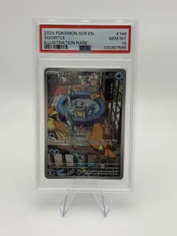 Pokemon TCG Stellar Crown Illustration Rare #148 Squirtle PSA 10 - Image 1