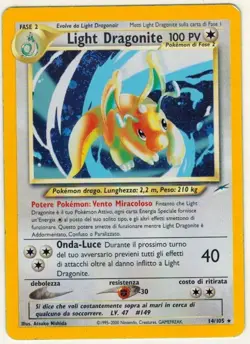 Pokemon Neo Destiny TCG Light Dragonite Card No. 14/105 Holo - Image 1