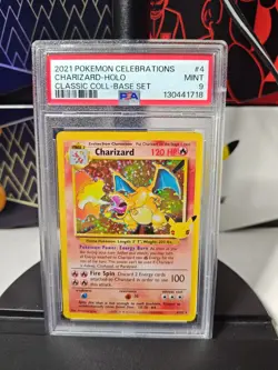 Pokemon TCG Charizard 2021 Pokemon Celebrations PSA 9 4/102 Foil Holo NEAR MINT - Image 1