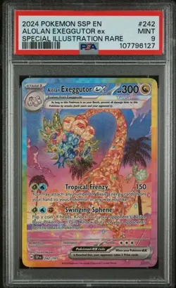 2024 POKEMON SSP EN-SURGING SPARKS 242 ALOLAN EXEGGUTOR EX PSA 9 - Image 1