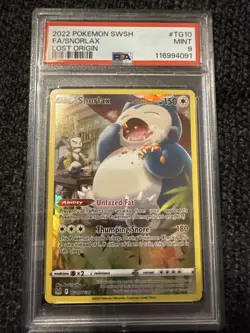2022 POKEMON SWORD & SHIELD LOST ORIGIN #TG10 FULL ART/SNORLAX PSA 9 - Image 1