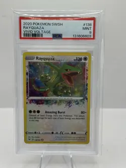 2020 Pokemon SWSH Vivid Voltage 138/185 Rayquaza PSA 9 - Image 1