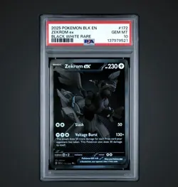 Pokemon 2025 Zekrom ex 172/086 Black White Rare Black Bolt GEM MINT PSA 10 - Image 1