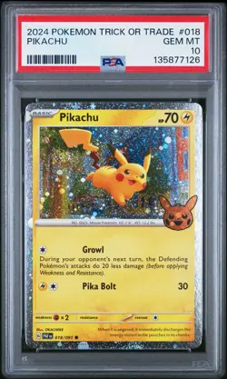 2024 POKEMON TRICK OR TRADE #018 PIKACHU PSA 10 - Image 1