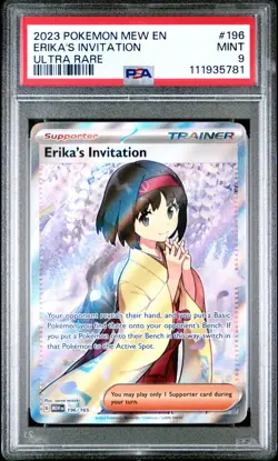 Pokemon Erika's Invitation PSA 9 MINT 196/165 Scarlet & Violet 151 SIR Full Art - Image 1