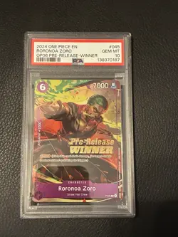 Zoro OP06 2024 One Piece Roronoa Zoro #045 OP06 Pre-Release Winner PSA 10 - Image 1