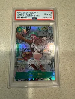 2025 ONE PIECE OP12 118 JEWELRY BONNEY MANGA LEGACY OF THE MASTER PSA 10 JP - Image 1