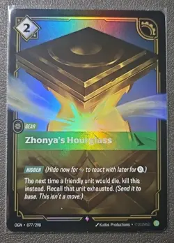 Riftbound League Of Legends Origins Foil Card OGN 077 Zhonyas Hourglass - Image 1