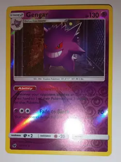 Gengar 38/111 Pokemon Crimson Invasion Sun & Moon Reverse Holo Rare Card - Image 3