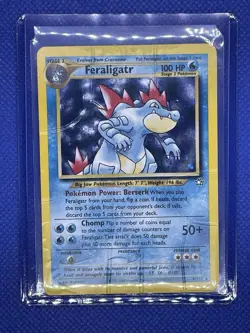 Pokemon TCG Feraligatr Neo Genesis Holo Unlimited Rare Card 4/111 (damaged) - Image 2