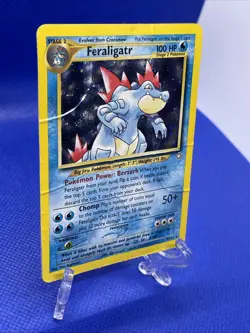 Pokemon TCG Feraligatr Neo Genesis Holo Unlimited Rare Card 4/111 (damaged) - Image 3