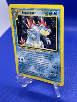 Pokemon TCG Feraligatr Neo Genesis Holo Unlimited Rare Card 4/111 (damaged) - Image 4