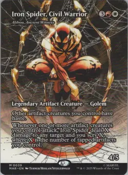 MTG Regular Iron Spider, Civil Warrior-Alibou, Ancient Witness (Borderless) M 39 - Image 1