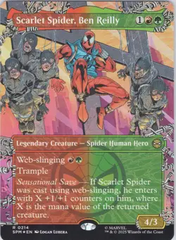MTG Foil Scarlet Spider, Ben Reilly (Borderless) R Marvel's Spider-Man 214 NM - Image 1