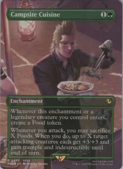 MTG Foil Campsite Cuisine (Borderless) R Commander: FINAL FANTASY 464 NM - Image 1