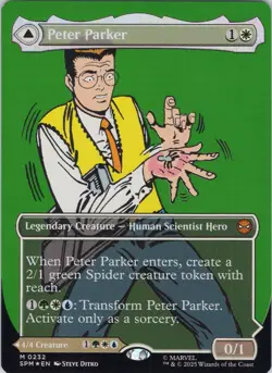 MTG Foil Peter Parker (0232) (Borderless) M Marvel's Spider-Man 232 NM - Image 1