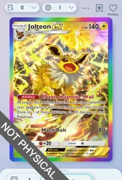 Pokemon TCG POCKET - Jolteon Rainbow Rare 2⭐, Mega-Rising, English - Image 1