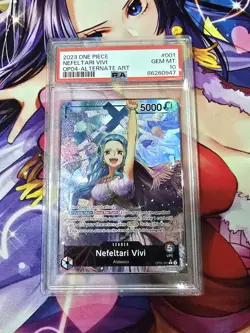 PSA10 ONE PIECE TCG Nefeltari Vivi OP04-001 Kingdoms of Intrigue ALT Art English - Image 1