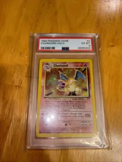 1999 Pokemon Game #4 Charizard-Holo Card PSA EX-MT 6 - Image 1