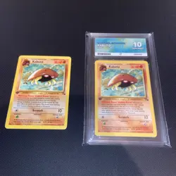 Kabuto Fossil 50/62 1st edition ACE 10 Gem Mint (not PSA) + Raw Pokemon card - Image 1