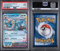 PSA 9 Vaporeon EX 023/131 Surprise Box Stamped Exclusive Pokemon Card - Image 3