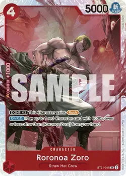 Roronoa Zoro English (RED) ST21-015 card One Piece CCG - Image 1