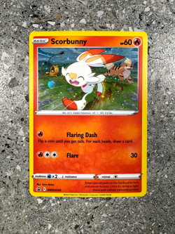 Pokemon TCG Cards Scorbunny SWSH244 Black Star Promo Holo - Image 1
