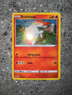 Pokemon TCG Cards Scorbunny SWSH244 Black Star Promo Holo - Image 3