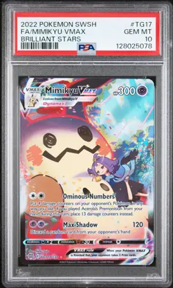2022 POKEMON SWORD & SHIELD BRILLIANT STARS #TG17 FULL ART/MIMIKYU VMAX PSA 10 - Image 1