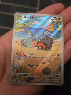 Pokemon TCG Dwebble 129/086 Illustration Rare Full Art Black Bolt Series NM - Image 2