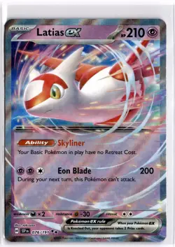 Pokemon TCG Latias ex 076/191 Sv08: Surging Sparks Double Rare - Image 1