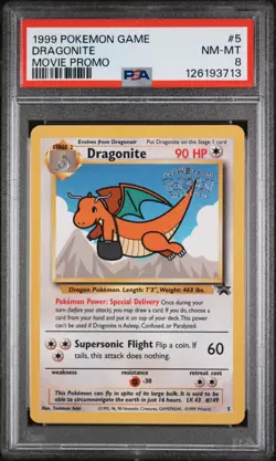 PSA 8 Dragonite Movie Promo 1999 Pokemon #5 NM-MT NEW CERT - Image 2