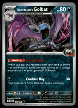 TEAM ROCKET'S GOLBAT - 121/182 Uncommon Destined Rivals Pokemon Reverse Holo NM - Image 1